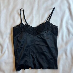 Black Lace Trim Cami Top